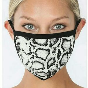 Zenana Snakeskin Pattern Pleated Fabric Face Mask Unisex